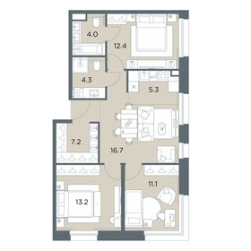 Квартира 74,2 м², 4-комнатная - изображение 1