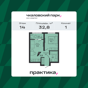 Квартира 32,8 м², 1-комнатная - изображение 1