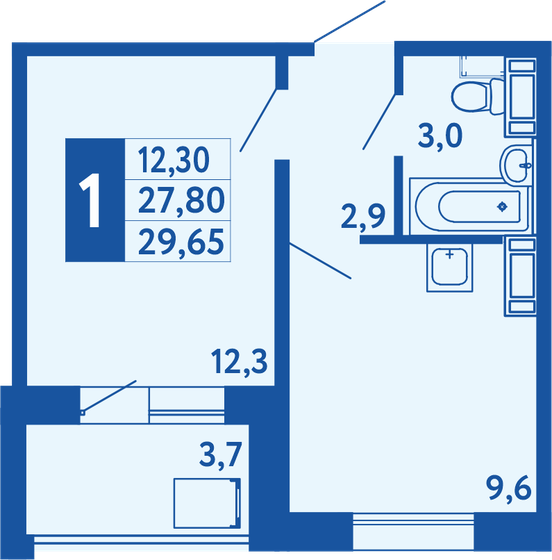 27,4 м², квартира-студия 3 980 000 ₽ - изображение 20
