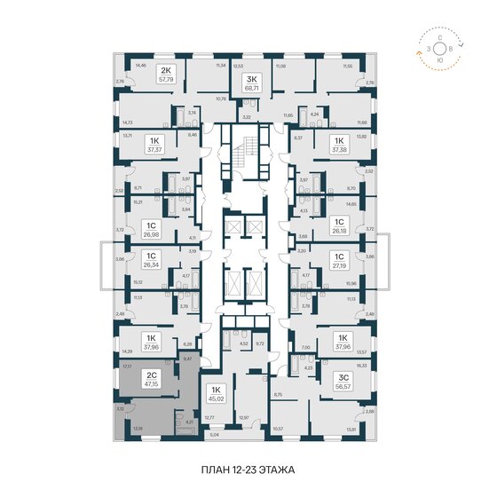 63,8 м², 2-комнатная квартира 7 490 000 ₽ - изображение 70