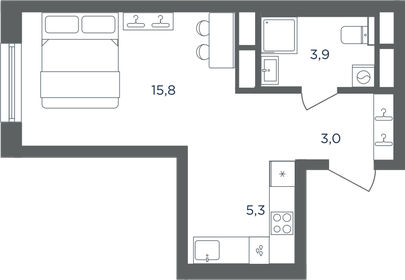 Квартира 28 м², 1-комнатная - изображение 1
