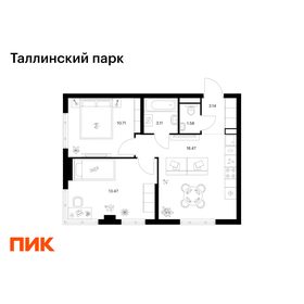 Квартира 50,5 м², 2-комнатная - изображение 1