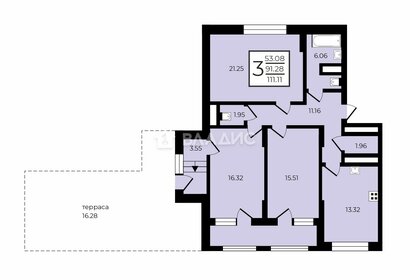 Квартира 111 м², 3-комнатная - изображение 1