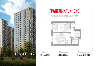 Квартира 45,5 м², 2-комнатная - изображение 1