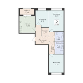 Квартира 93,9 м², 3-комнатная - изображение 2