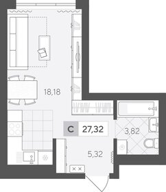 Квартира 27,3 м², студия - изображение 1