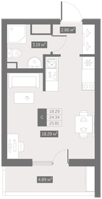 Квартира 25,8 м², студия - изображение 1