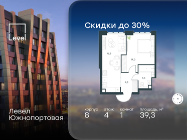 Квартира 39,3 м², 1-комнатная - изображение 1