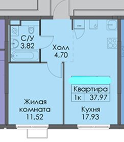 Квартира 38 м², 1-комнатная - изображение 1