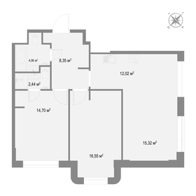 Квартира 73,3 м², 2-комнатная - изображение 2