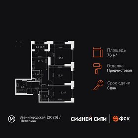Квартира 76,6 м², 3-комнатная - изображение 1
