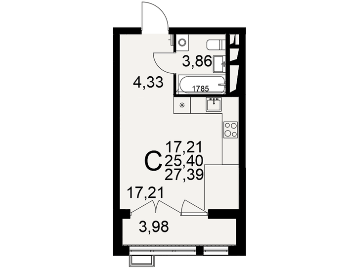 21,2 м², квартира-студия 5 300 000 ₽ - изображение 69