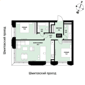 Квартира 75,4 м², 2-комнатная - изображение 1