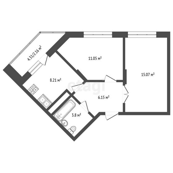 60 м², 2-комнатная квартира 9 700 000 ₽ - изображение 57