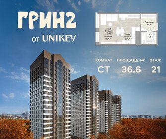 Квартира 36,6 м², студия - изображение 1