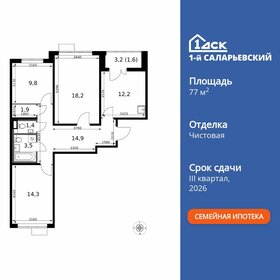 Квартира 77,8 м², 3-комнатная - изображение 1