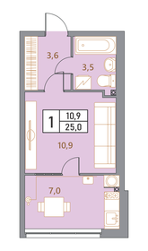 Квартира 25 м², студия - изображение 1