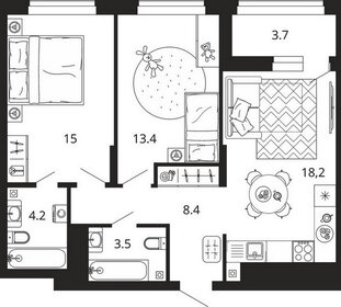 Квартира 66,4 м², 2-комнатная - изображение 1