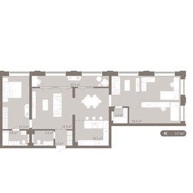 Квартира 117,6 м², 4-комнатная - изображение 1