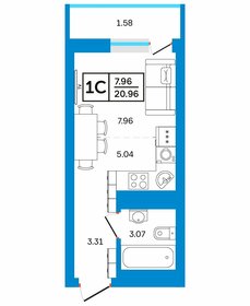 Квартира 21 м², студия - изображение 1