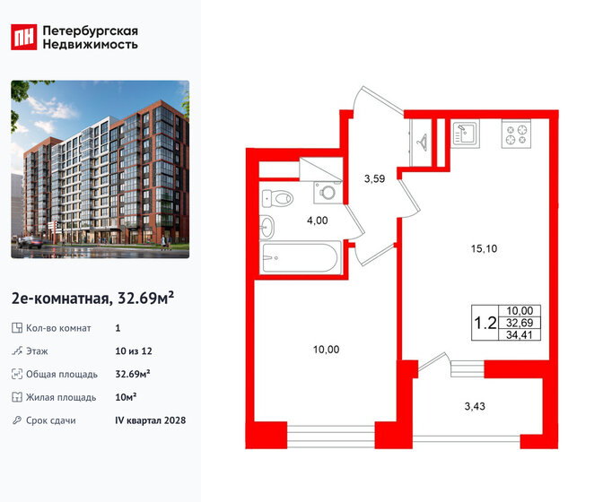 33,5 м², 1-комнатная квартира 6 650 000 ₽ - изображение 106