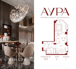 Квартира 51,9 м², 1-комнатная - изображение 1