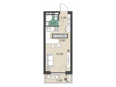 Квартира 24,9 м², студия - изображение 1