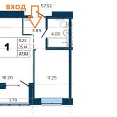 Квартира 37 м², 1-комнатная - изображение 1