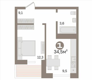 Квартира 37,2 м², 1-комнатная - изображение 5