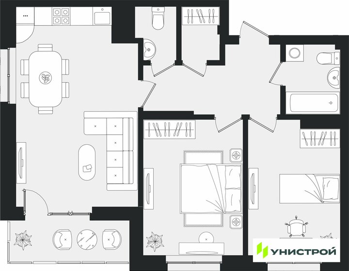 65 м², 3-комнатная квартира 5 200 000 ₽ - изображение 87