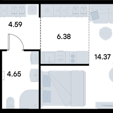 Квартира 30 м², студия - изображение 2