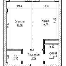 Квартира 43,7 м², 1-комнатная - изображение 1