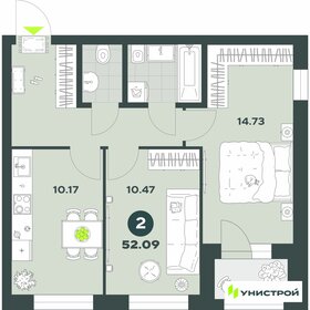 Квартира 52,1 м², 2-комнатная - изображение 1