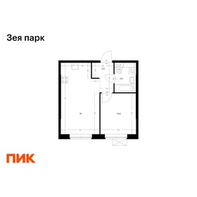 Квартира 38,1 м², 1-комнатная - изображение 1