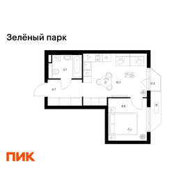 Квартира 33 м², 1-комнатная - изображение 1