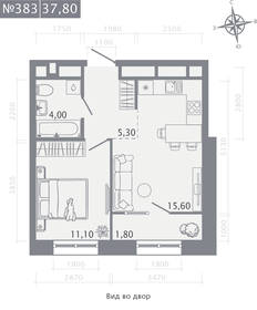 Квартира 37,8 м², 1-комнатная - изображение 1