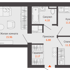 Квартира 55 м², 2-комнатная - изображение 2