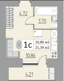 Квартира 21,4 м², студия - изображение 1