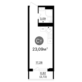 Квартира 21,2 м², студия - изображение 1