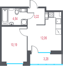 31,3 м², 1-комнатная квартира 7 521 390 ₽ - изображение 56