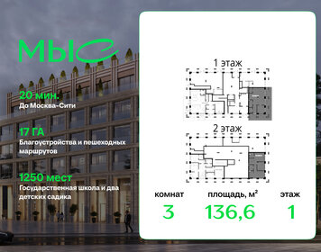 Квартира 136,6 м², 3-комнатная - изображение 1