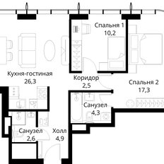 Квартира 68,1 м², 2-комнатная - изображение 3