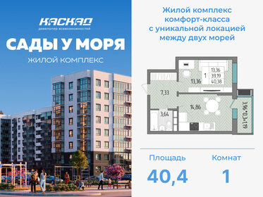 Квартира 40,4 м², 1-комнатная - изображение 1