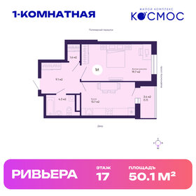 Квартира 50,1 м², 1-комнатная - изображение 1