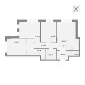Квартира 86,7 м², 3-комнатная - изображение 2