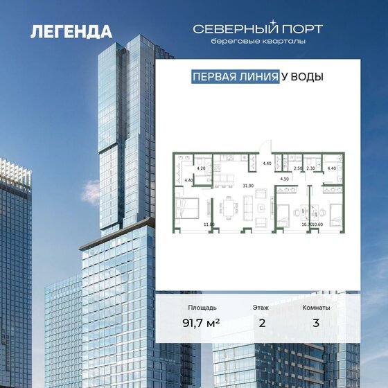 116,6 м², 4-комнатная квартира 45 900 000 ₽ - изображение 122