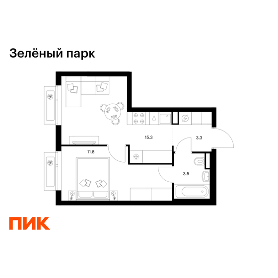 34 м², 1-комнатная квартира 7 900 000 ₽ - изображение 27