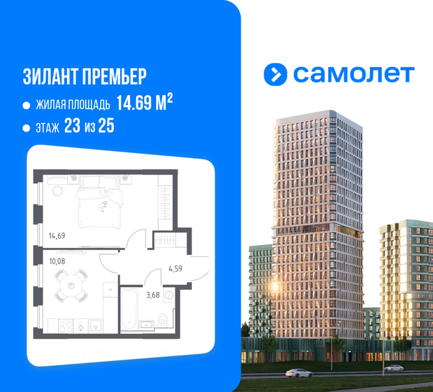 35,8 м², 1-комнатная квартира 9 600 000 ₽ - изображение 71