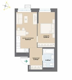 Квартира 39,8 м², 1-комнатная - изображение 1