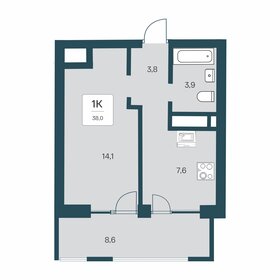 Квартира 38 м², 1-комнатная - изображение 1